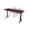 Cain Rectangle Tables > Training Tables > Cain Training Table & Chair Sets, 60 W, 24 L, 29 H, Mahogany MTRCT6024MH47GY - alternate 1